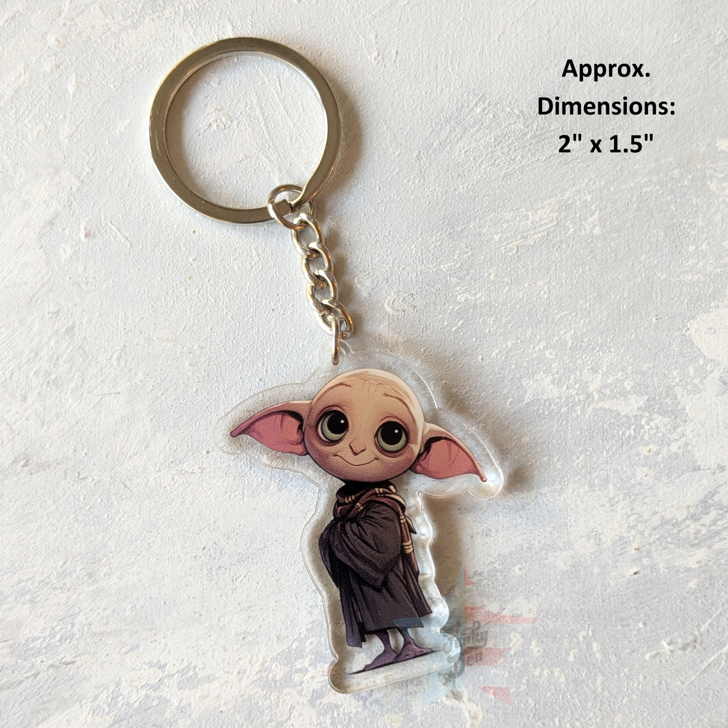 Potter inspired 3 Friends and House Elf Acrylic Keychain - 2 inch, Double Side Printed