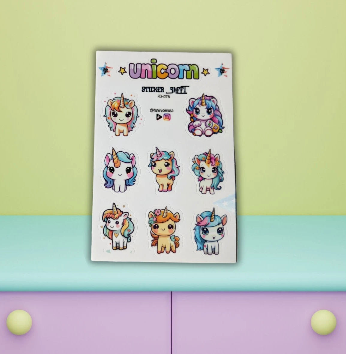 Sprinkle Some Magic with this Unicorn Sticker Sheet! (4x6") Perfect for Kids | Stickers for School | Unicorn Planner Stickers - Not Waterproof |