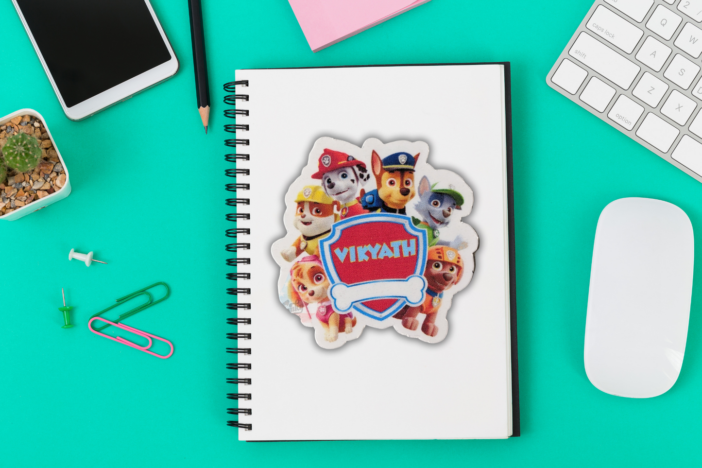 Personalized Name Paw Patrol Stickers for Kids | Phone Case | Notebook | Planner Stickers | Vinyl Paw Patrol Waterproof Sticker Gift