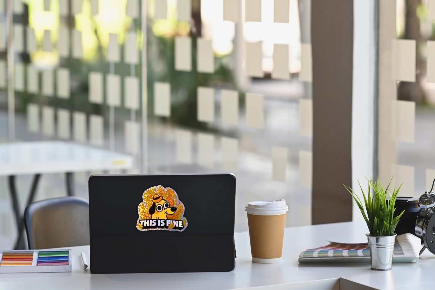 This Is Fine Dog Sticker: Popular Meme | Phone Case | Notebook | Planner | Laptop | Waterbottle | Waterproof Stickers | LIMITED VERSION