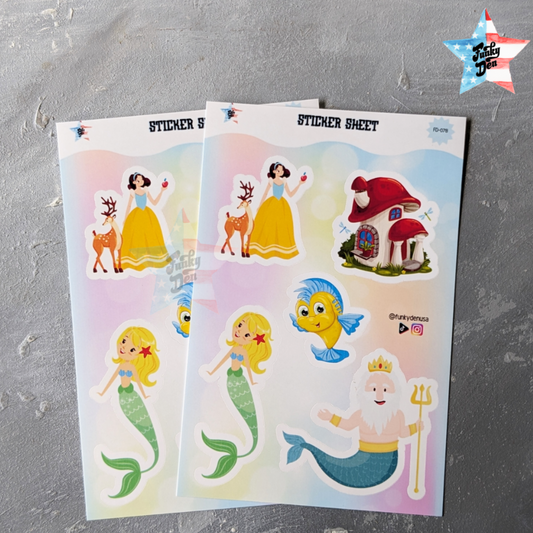 Dive into Adventure! Disney Princess Sticker Sheet (4x6") Perfect for Kids | Stickers for School | Princess  Planner Stickers - Not Waterproof |