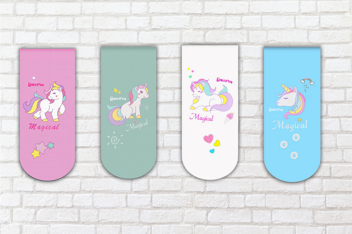 Magical Unicorn Magnetic Bookmarks (4 Designs)