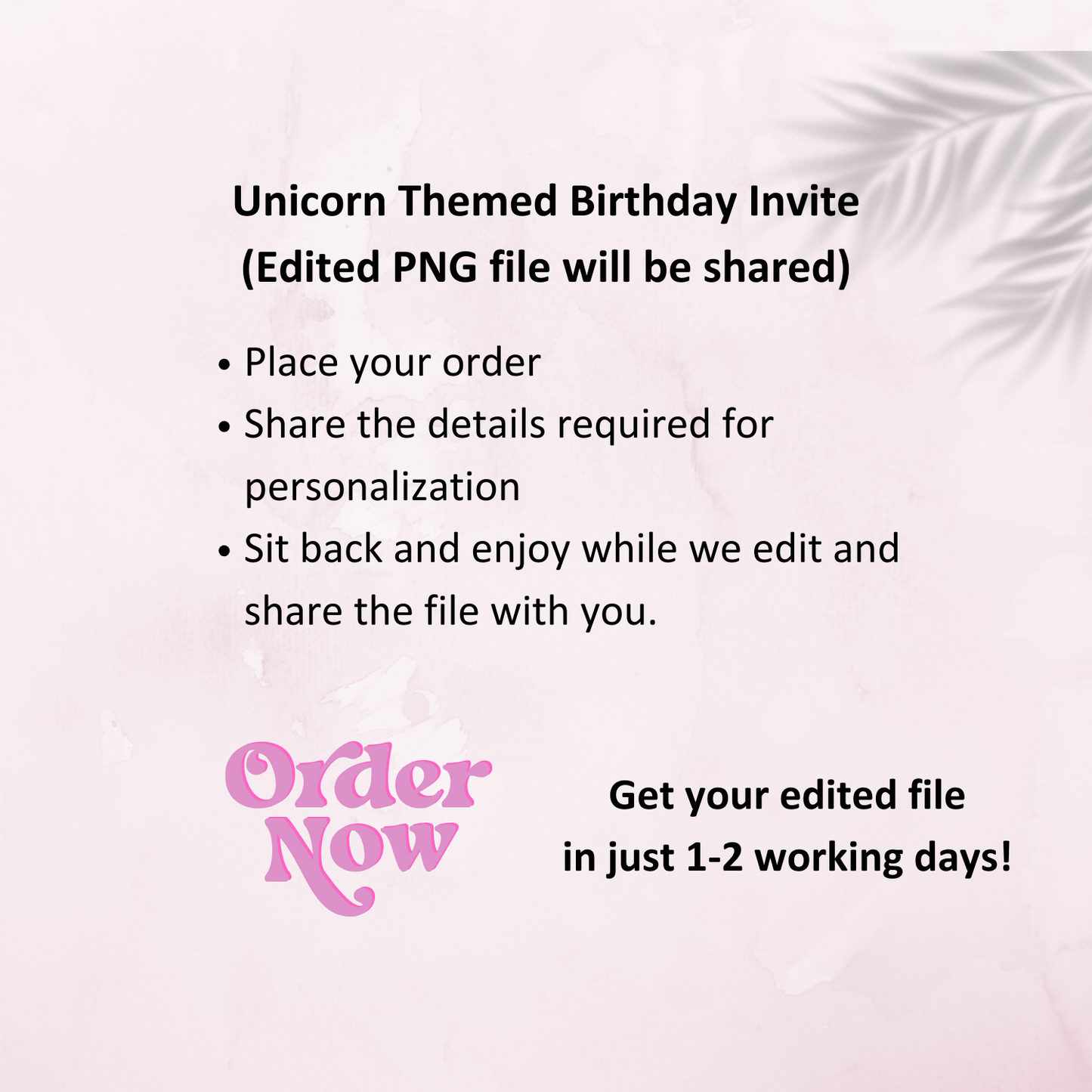 Make it Magical! Editable Unicorn Birthday Invitation Template (5x7 PNG)