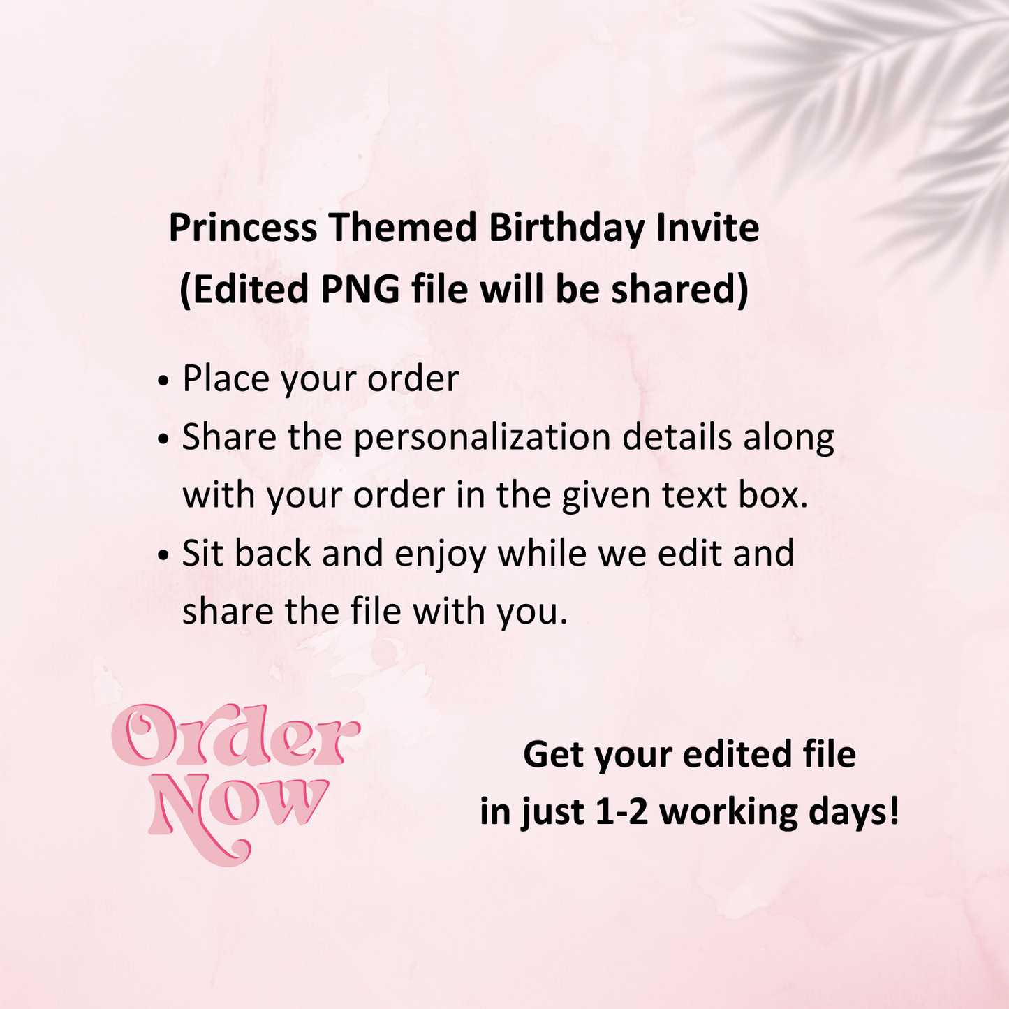 Make it Magical! Editable Princess Birthday Invitation Template (5x7 PNG)