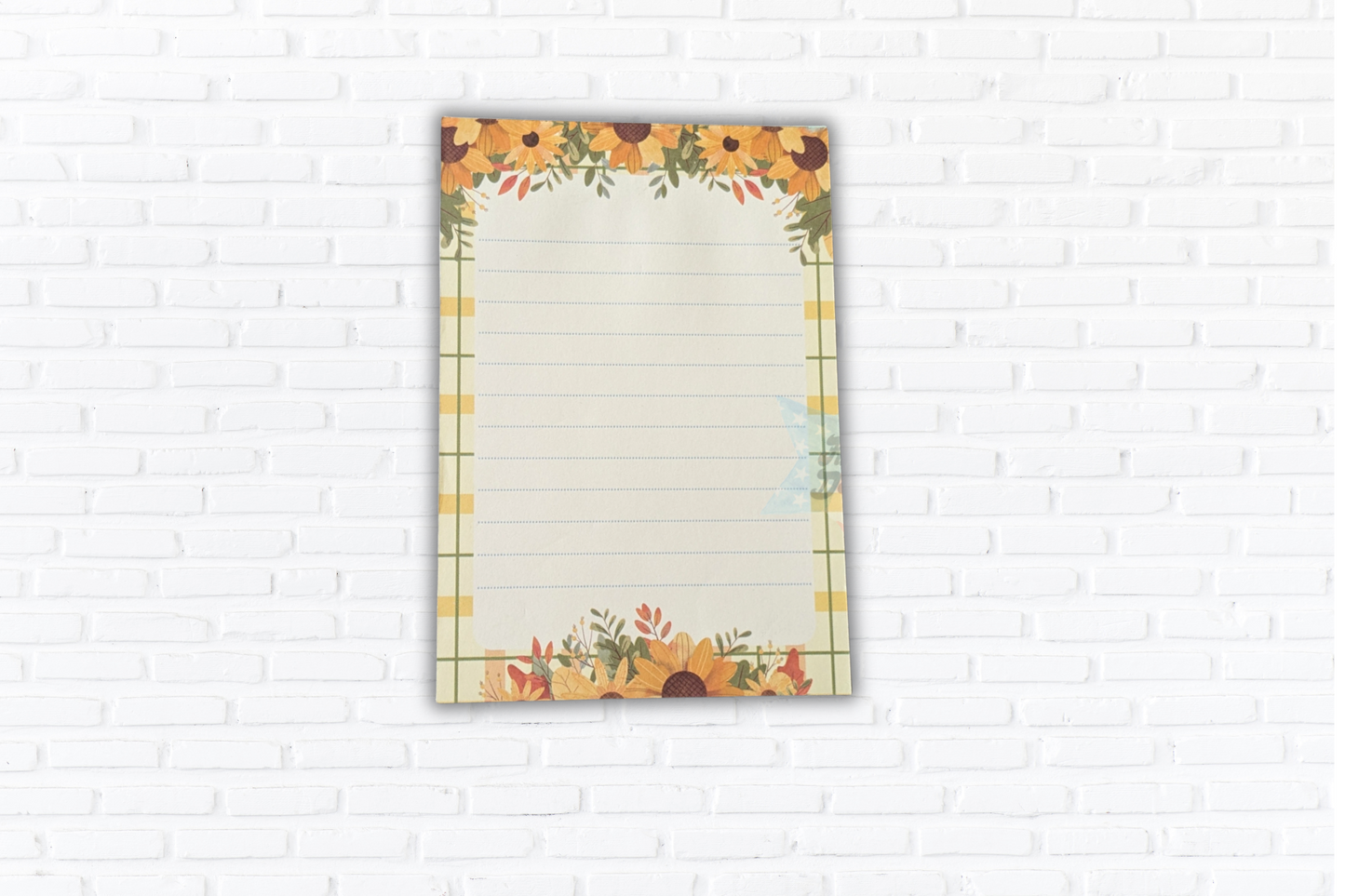 Sunflower Sunshine A5 Tearable Notepad (50 Sheets) - High-Quality Paper for Writing and Note-Taking