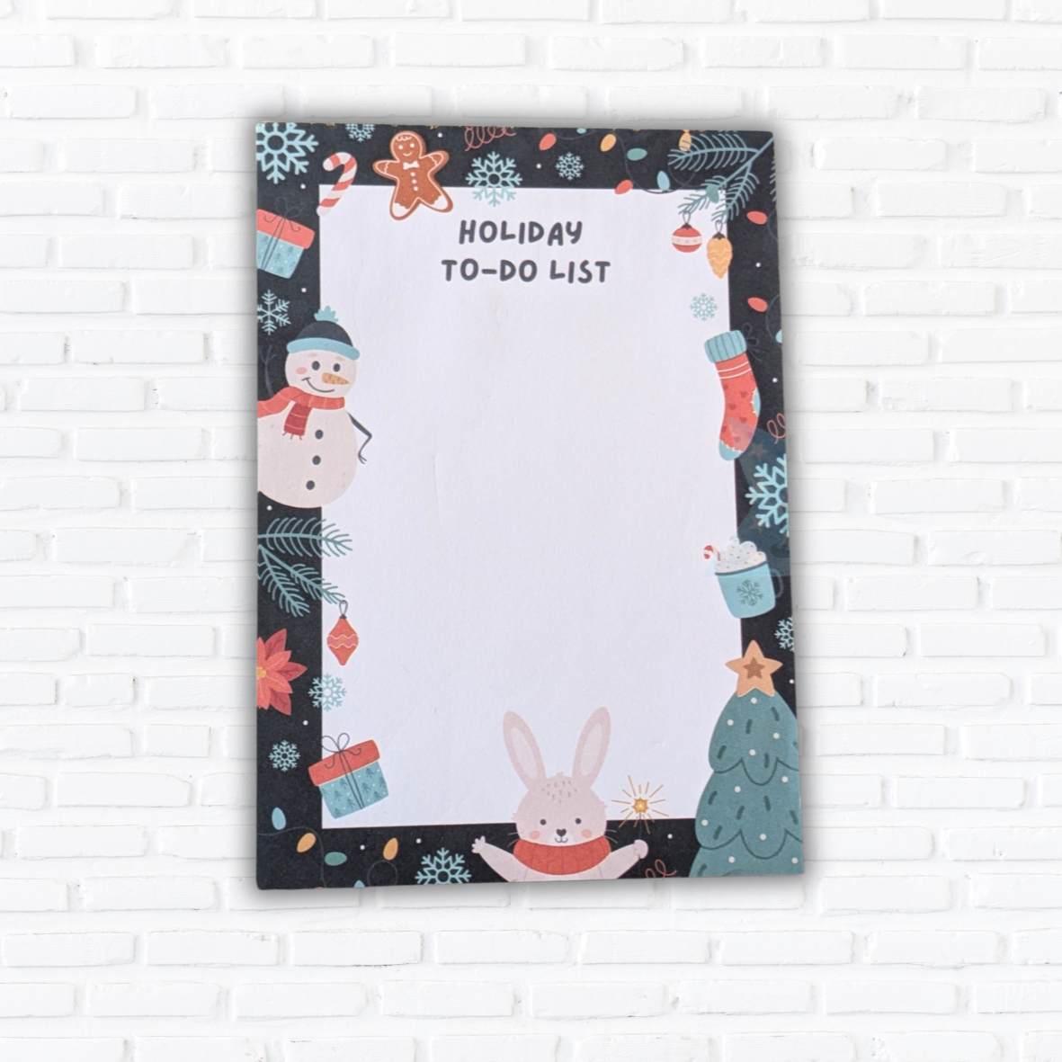 Holiday Haven A5 Tearable Notepad - 50 Sheets, Holiday-Themed Designs