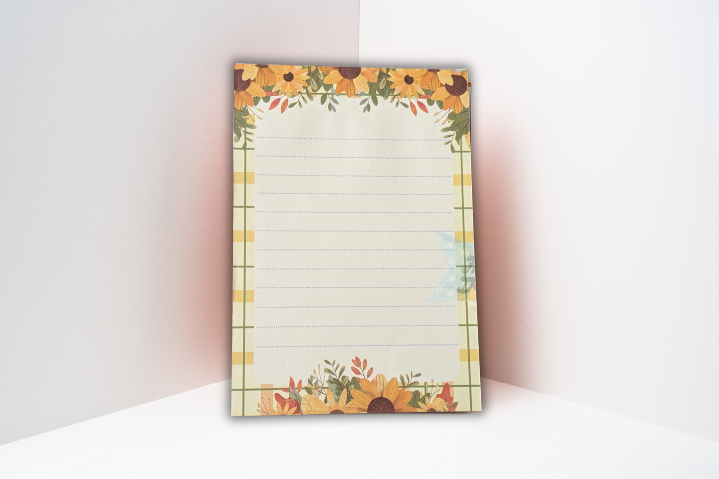 Sunflower Sunshine A5 Tearable Notepad (50 Sheets) - High-Quality Paper for Writing and Note-Taking