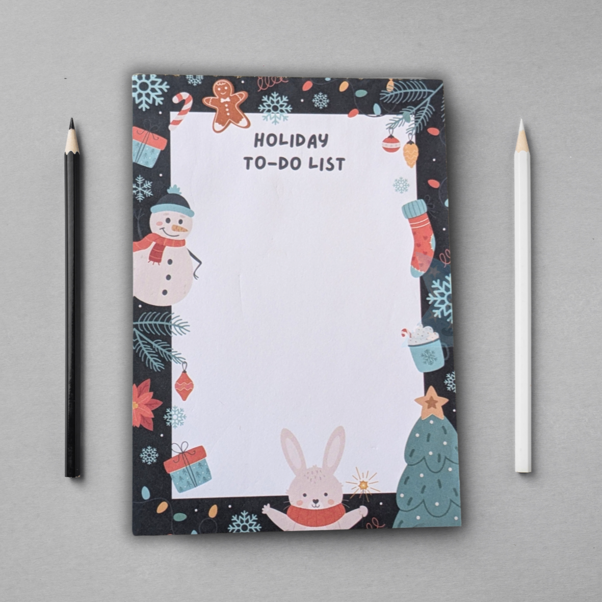 Holiday Haven A5 Tearable Notepad - 50 Sheets, Holiday-Themed Designs