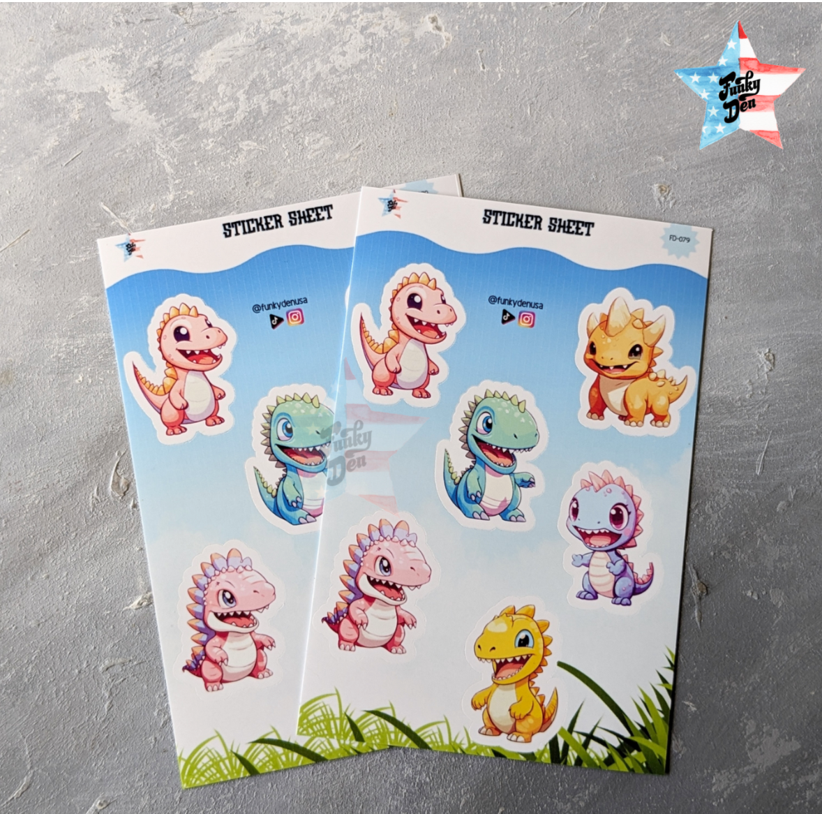 Roar for Fun with this Cute Dino Sticker Sheet (4x6") Perfect for Kids | Stickers for School | Dinosaur Planner Stickers - Not Waterproof |