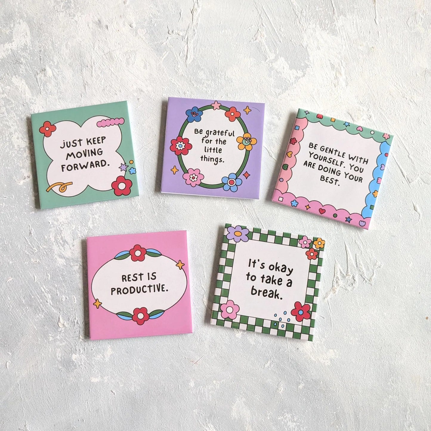Affirmation Magnets Set | Positive Motivational Quotes & Self Love Magnets | Cute 2.5 Inch Fridge Magnets