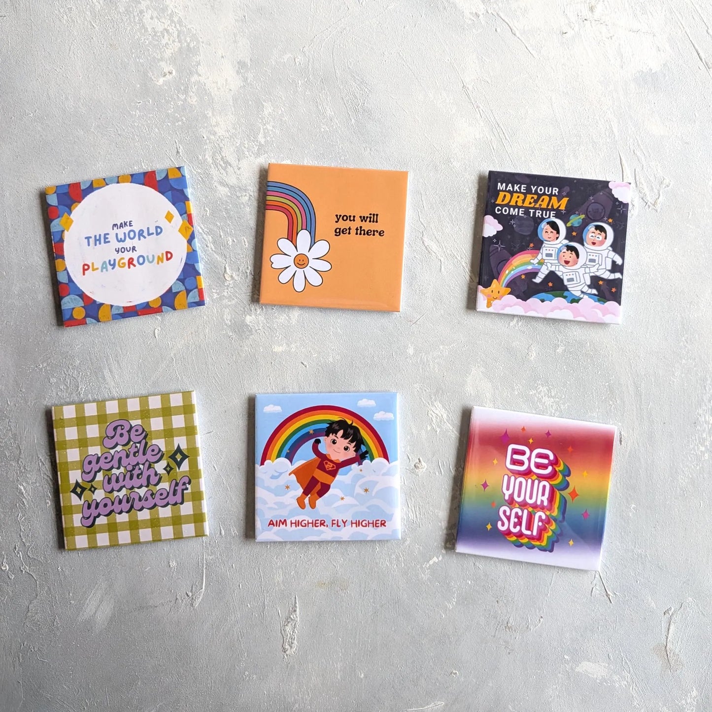 Affirmation Magnets Set | Positive Motivational Quotes & Self Love Magnets | Cute 2.5 Inch Fridge Magnets