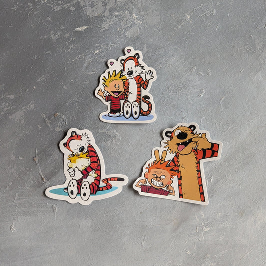 Hugging calvin and hobbes labels, Funky Face calvin and hobbes, hearts calvin and hobbes