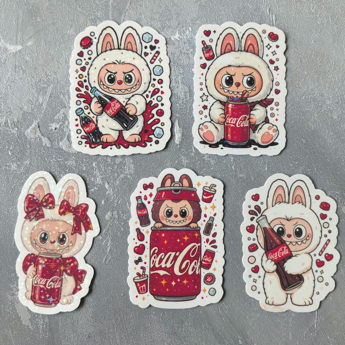 Monster Doll Holographic Waterproof Stickers SETS (3 inch) - Reduced price for clearance - Will not be stocked post selling out.