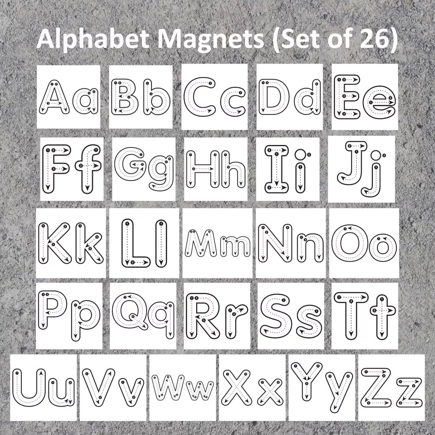 Dry Erase Alphabet Magnets – Reusable Letter Tracing Set for Toddlers & Preschoolers (Set of 26)