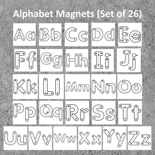 Dry Erase Alphabet Magnets – Reusable Letter Tracing Set for Toddlers & Preschoolers (Set of 26)