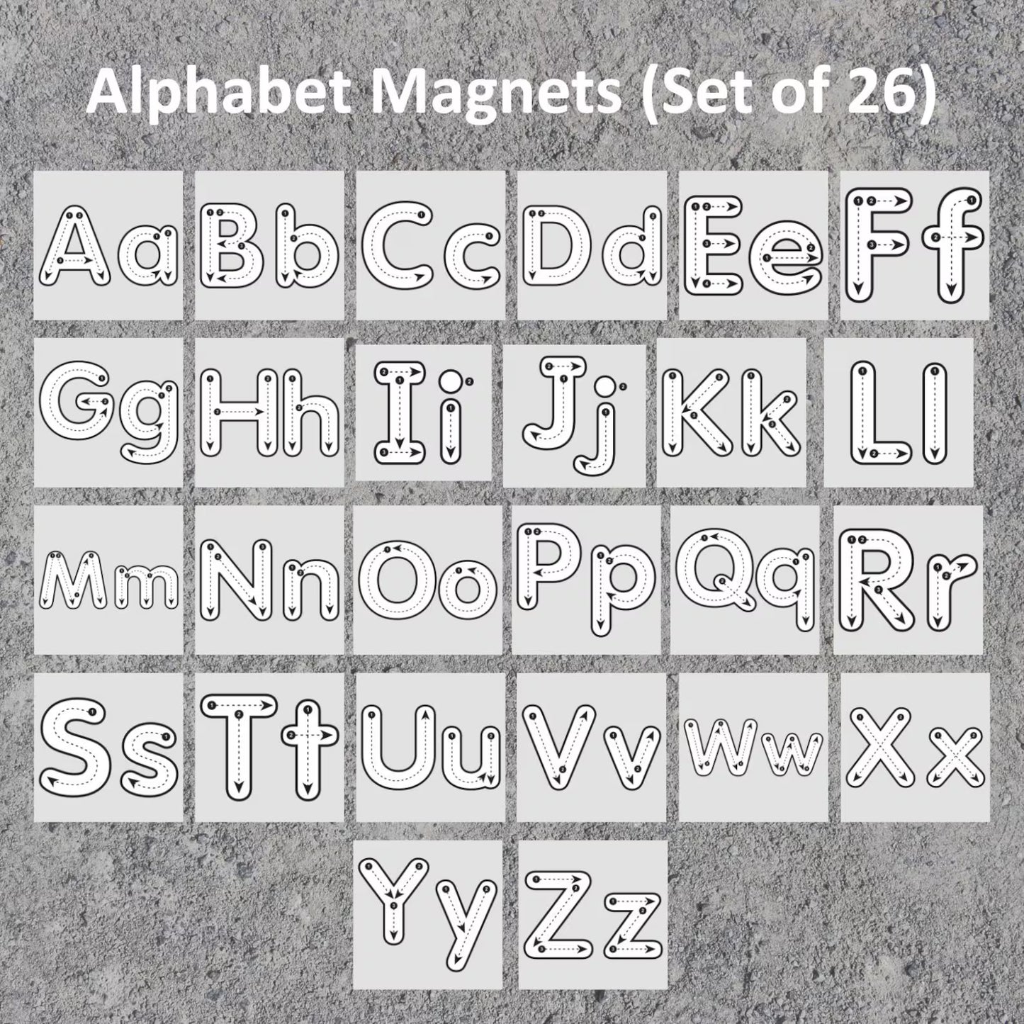 Dry Erase Alphabet Magnets – Reusable Letter Tracing Set for Toddlers & Preschoolers (Set of 26)