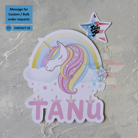 Unicorn Name Personalized Waterproof label