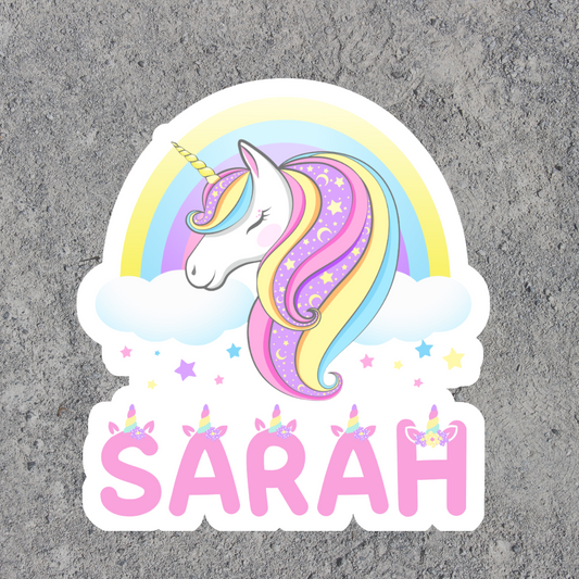 Add a touch of magic and whimsy to your belongings with your name in our Unicorn Themed Waterproof Labels!