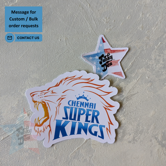 CSK / Chennai Super Kings / Indian Premier League Cricket Team Logo Stickers for Notebook, Laptop, Mobile Phone, Water bottles, Lunch Boxes