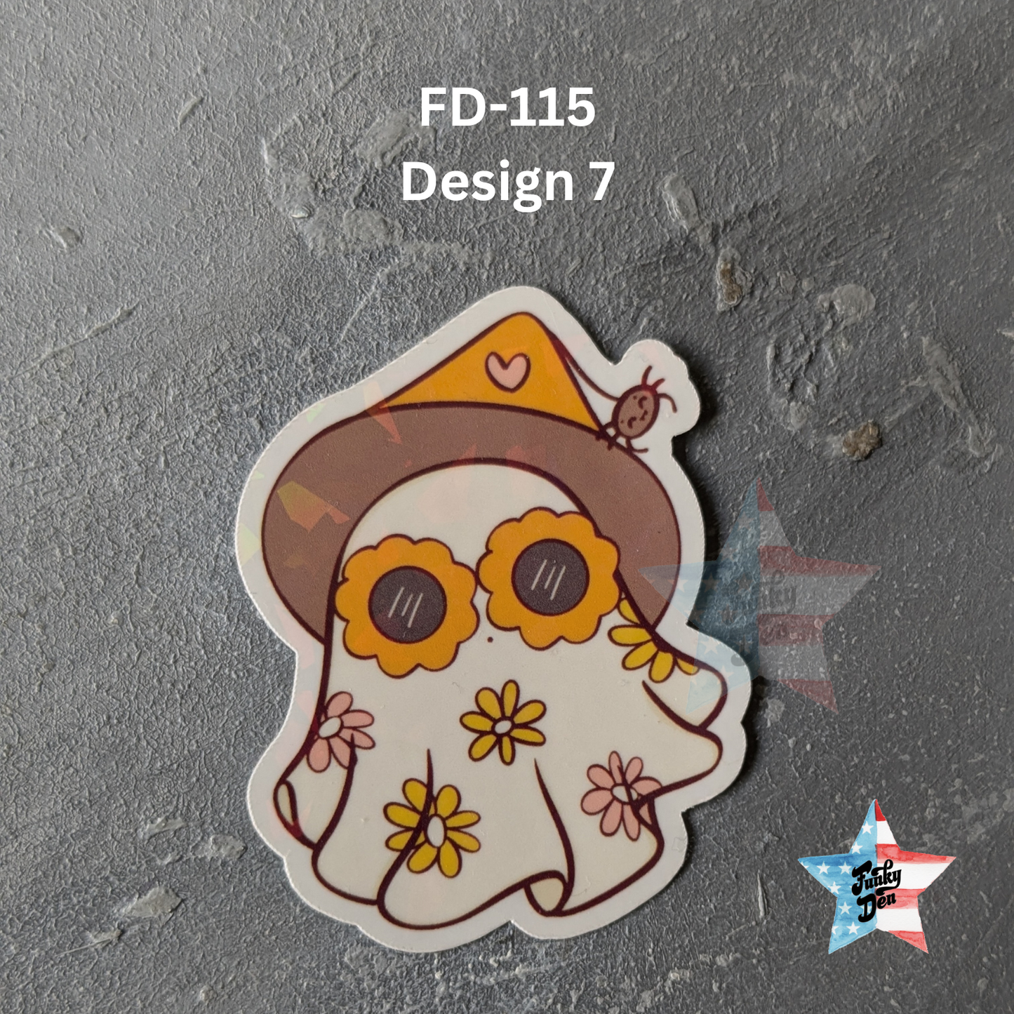 Cute Daisy Boo Stickers: Sunshine and Spooky Charm - Halloween Planner Stickers | Waterproof Stickers | Halloween Gifts | Laptop Stickers | Cute Ghost Stickers