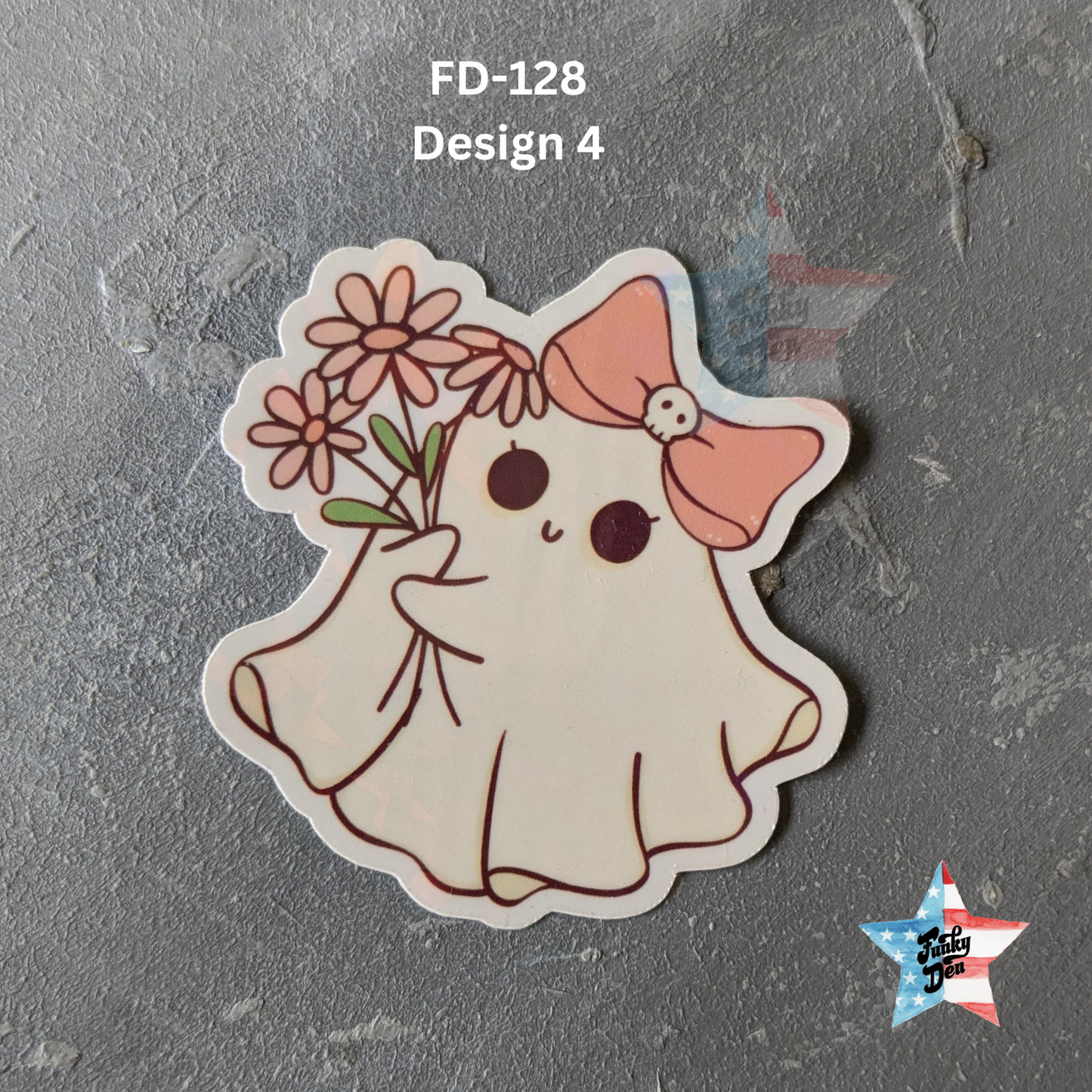 Flower Boo Stickers: Adorable Ghost with Floral CharmFlower Boo Stickers: Adorable Ghost with Floral Charm | Waterproof | Halloween Gifts | Laptop Stickers | Cute Ghost Stickers | Waterproof | Halloween Gifts | Laptop Stickers | Cute Ghost Stickers