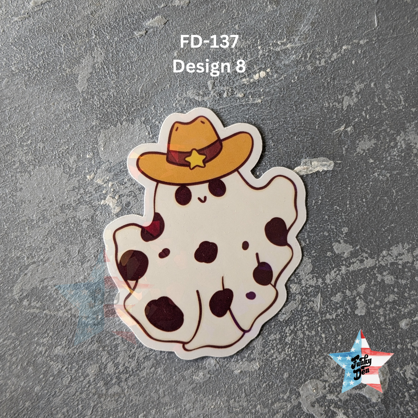 2.5inch Giddy Up! Cowboy Boo Waterproof Sticker Set (9 Designs) | Waterproof | Halloween Gifts | Laptop Stickers | Cute Ghost Stickers