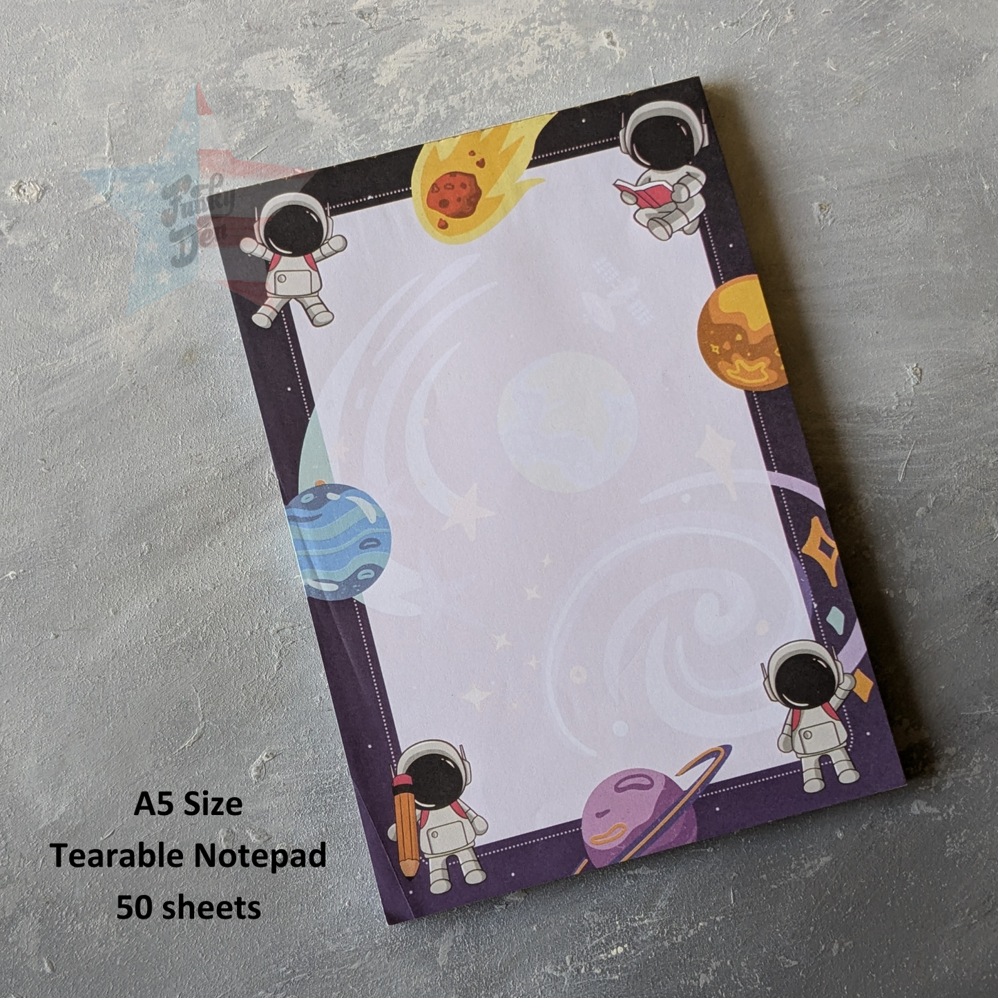 Outer Space Adventures: A5 Tearable Notepad (50 Sheets)