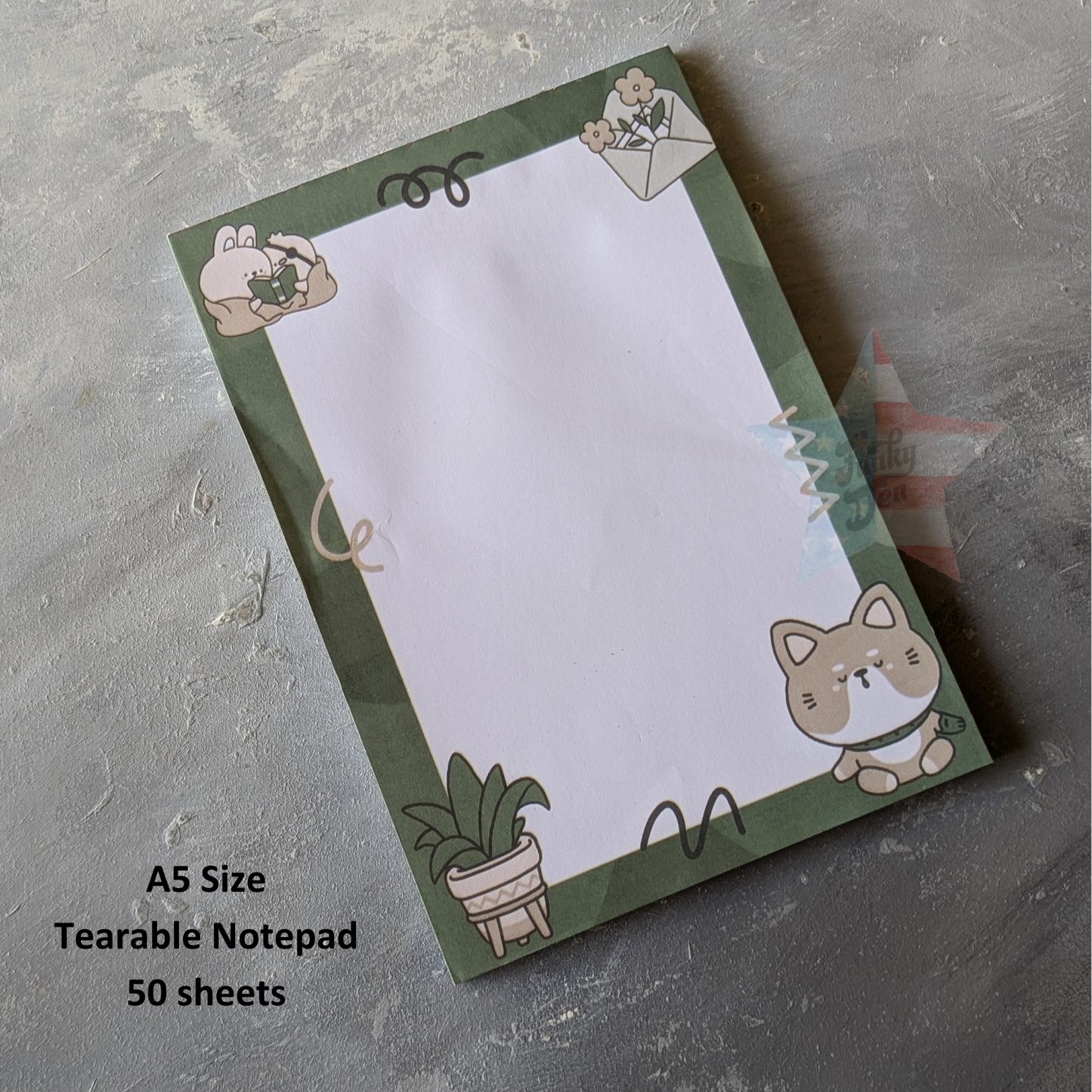 Pet Plant A5 Tearable Notepad with 50 Sheets - Charming Design