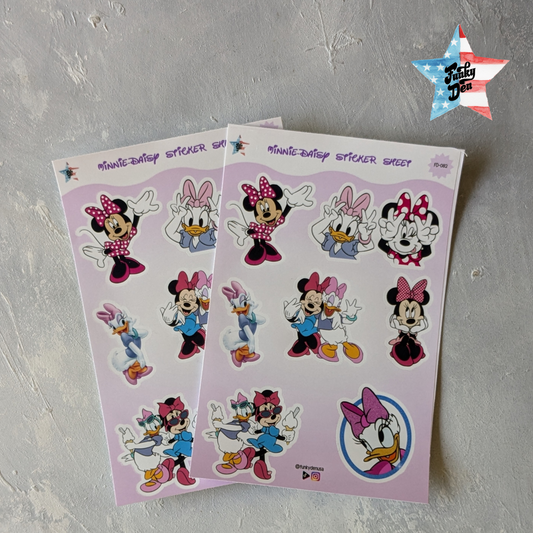 Minnie and Daisy Sticker Sheet - Cute Disney Stickers for Kids | High-Quality, Water-Resistant Stickers | Perfect for Scrapbooking, Crafts, & School Supplies