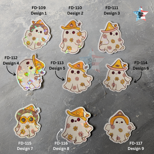 Cute Daisy Boo Stickers: Sunshine and Spooky Charm - Halloween Planner Stickers | Waterproof Stickers | Halloween Gifts | Laptop Stickers | Cute Ghost Stickers