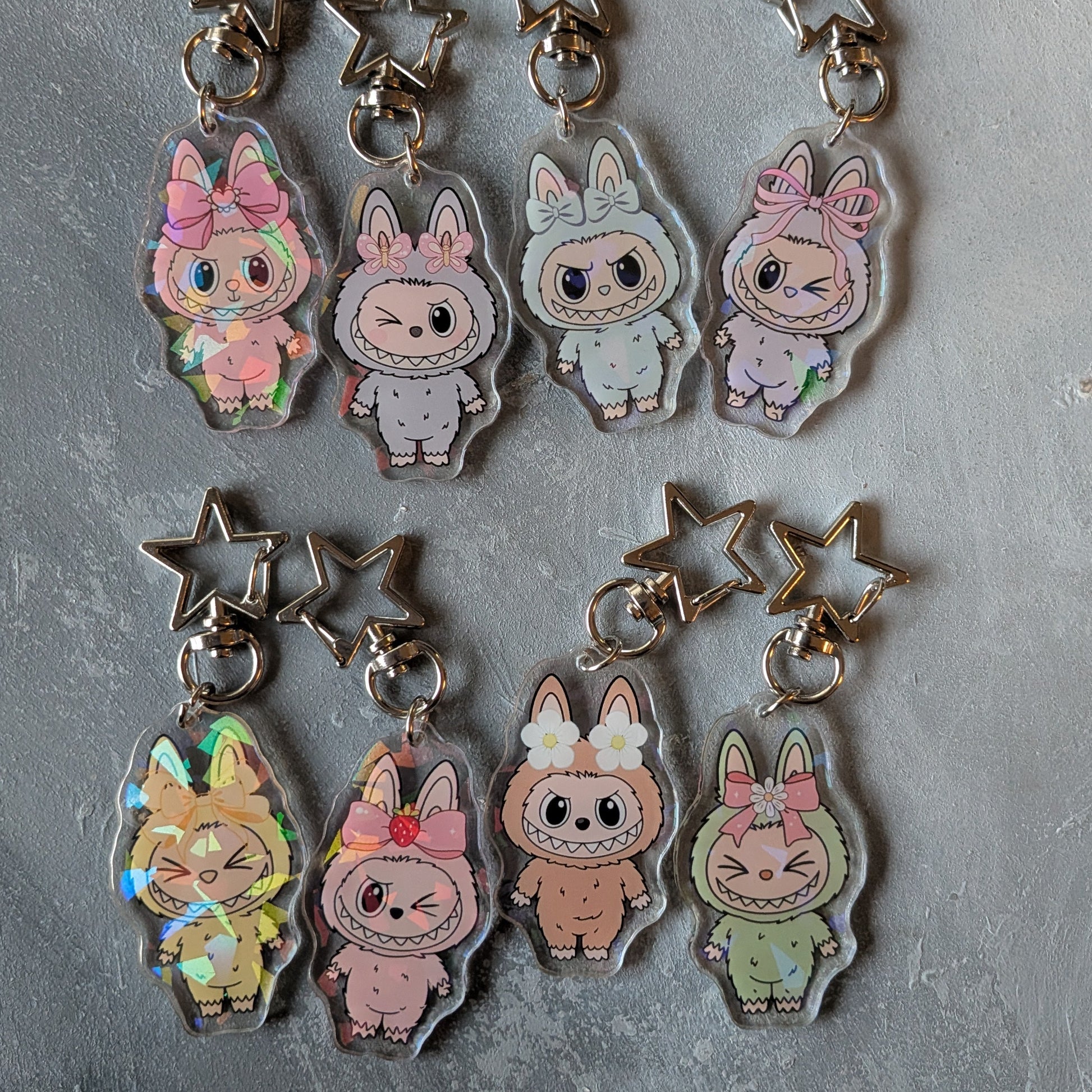Monster doll keychains - set of all 8