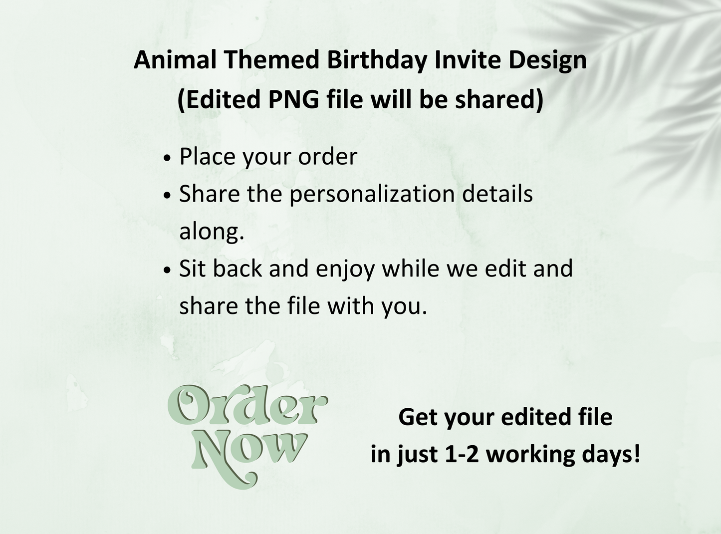 Let's Get Wild! Editable Animal Birthday Invitation (All Ages) 5x7 PNG