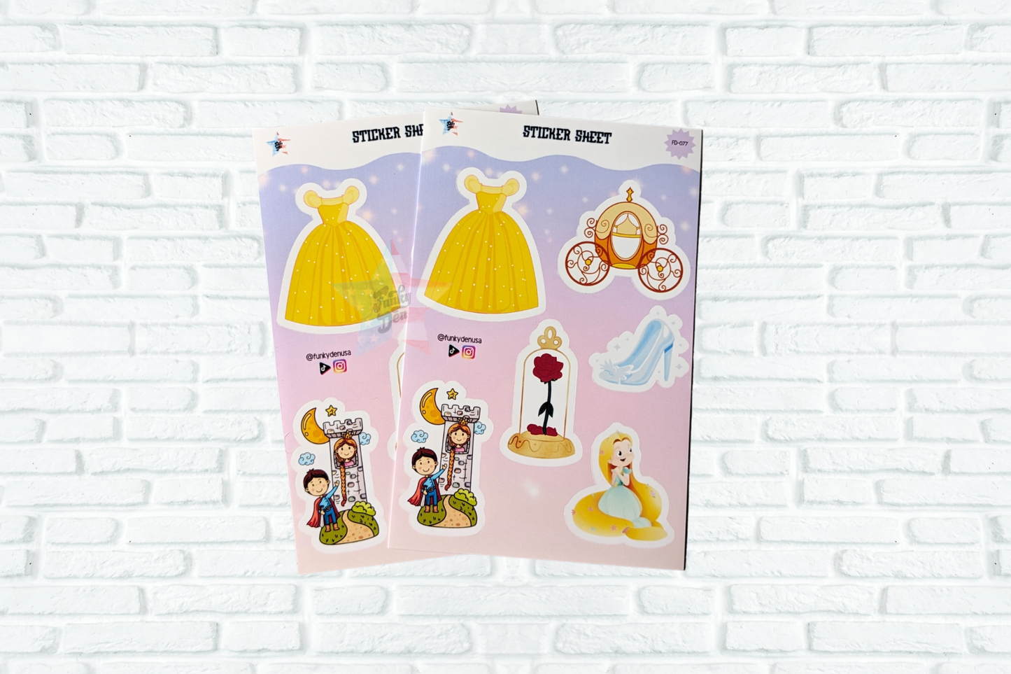 Fairytale Fun! Princess Sticker Sheet (4x6") Perfect for Kids | Stickers for School | Princess  Planner Stickers - Not Waterproof |