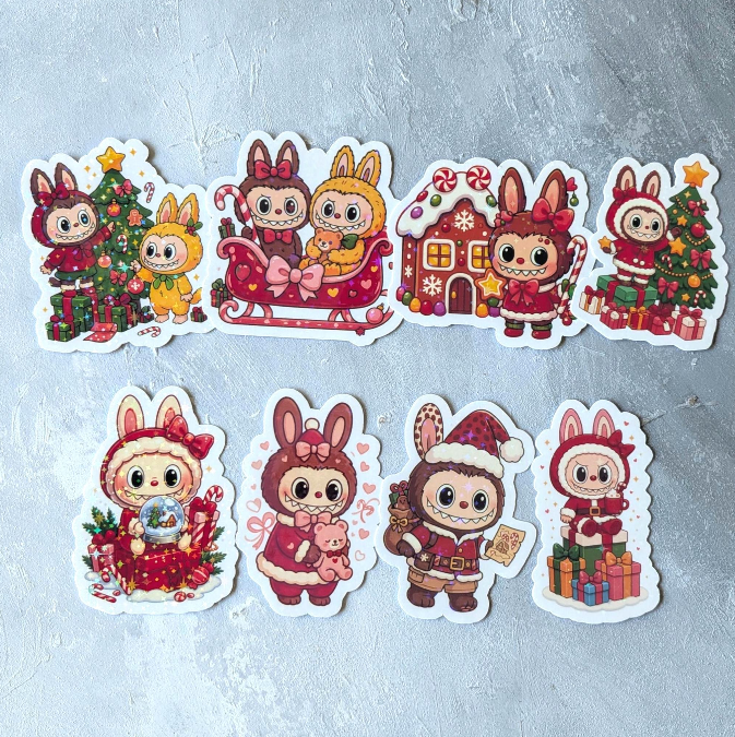 Monster Doll Holographic Waterproof Stickers SETS (3 inch) - Reduced price for clearance - Will not be stocked post selling out.