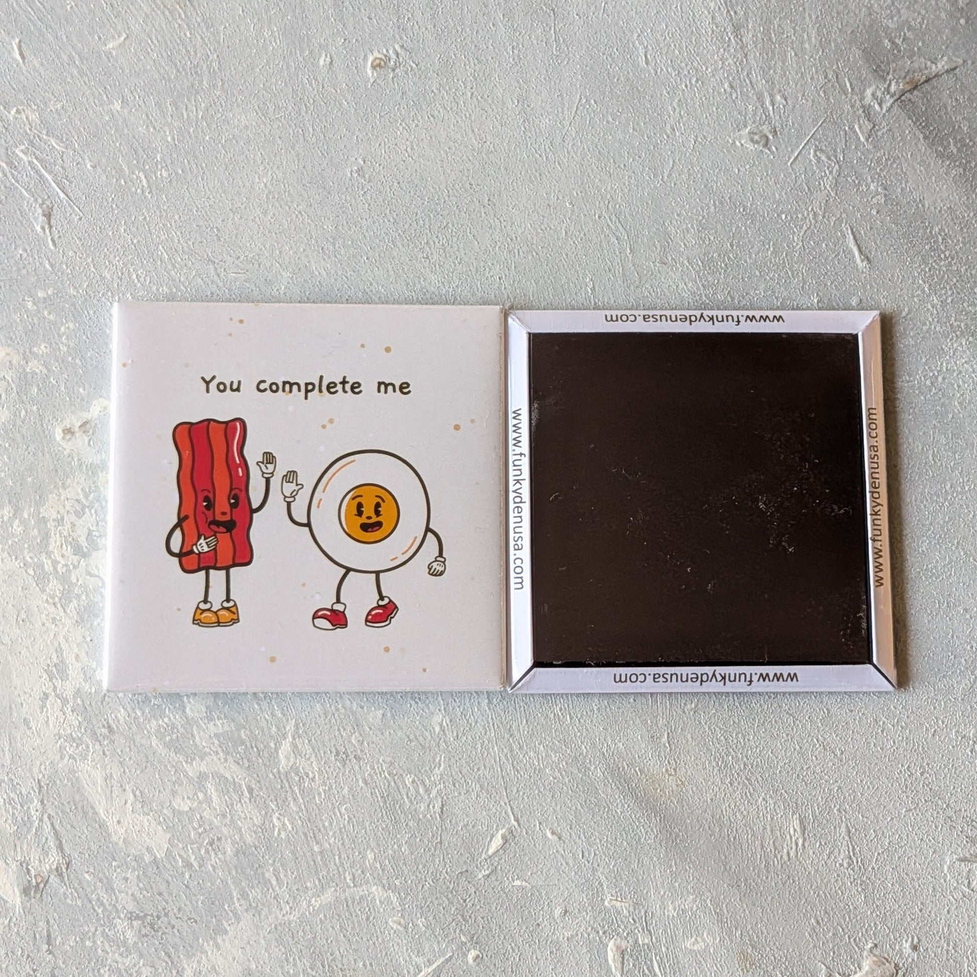 bacon and eggs we complete each other like bacon and eggs valentines square magnet