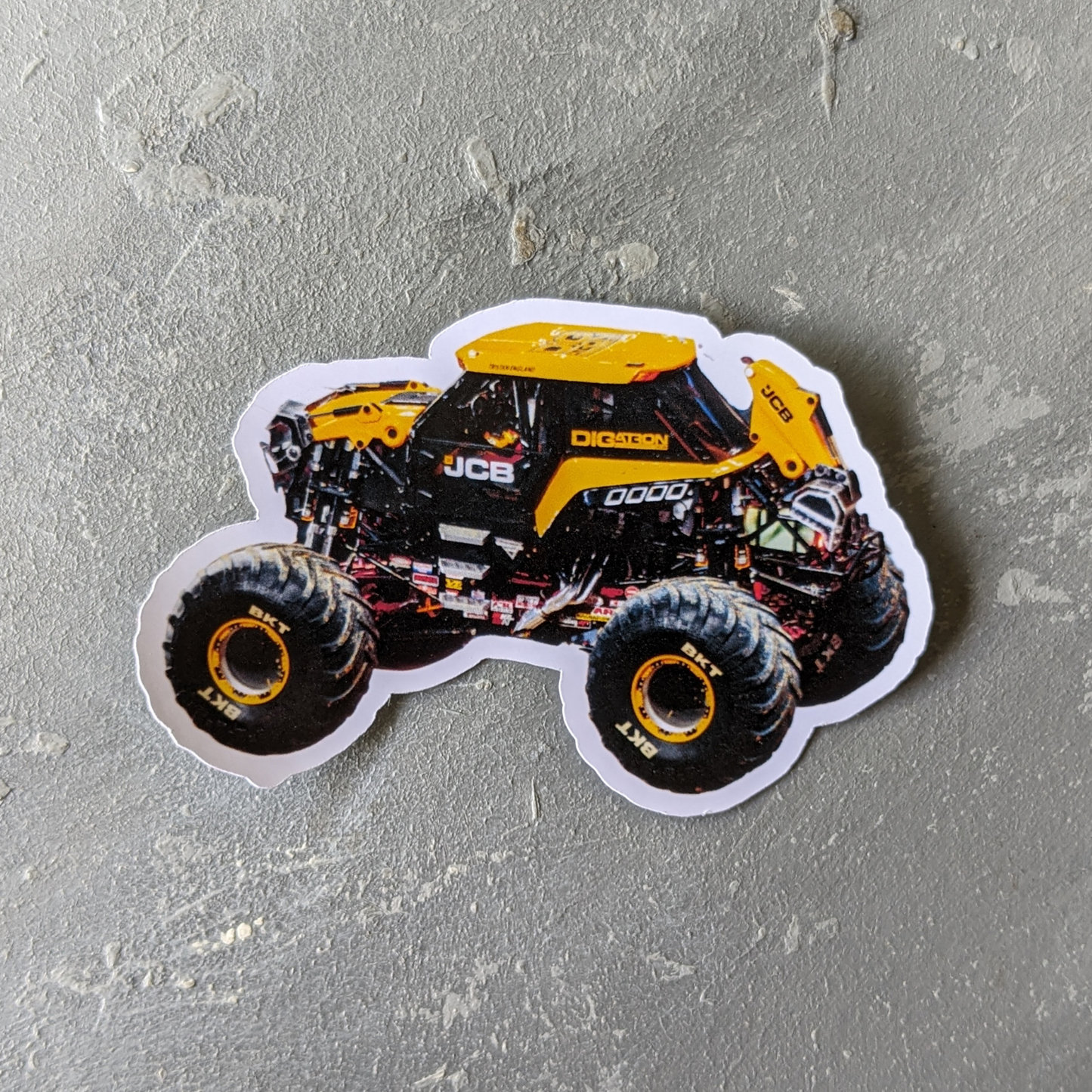 JCB Digatron Monster Truck Waterproof Vinyl Stickers - Perfect for Back to School! | Phone Case | Notebook | Planner Stickers | Vinyl Monster Truck Waterproof Sticker Gift