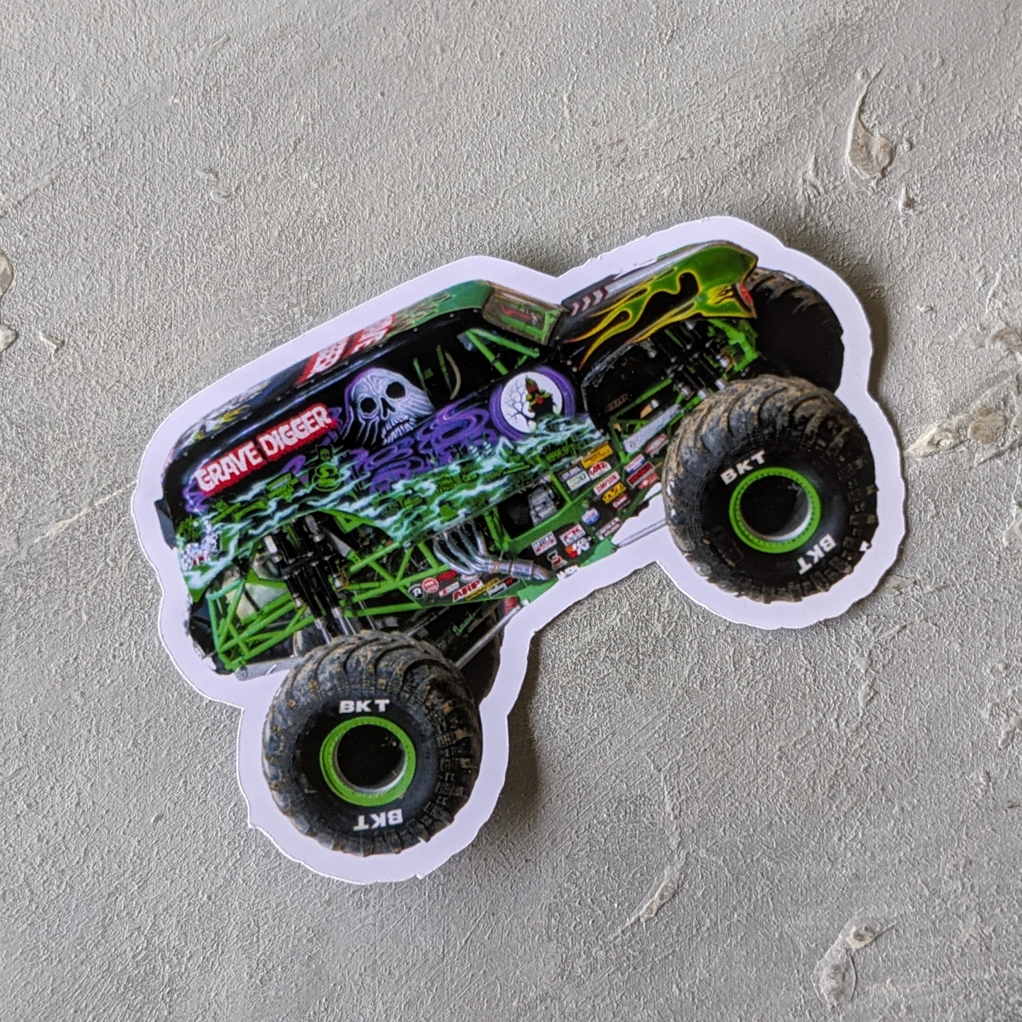 Grave Digger Monster Truck Waterproof Vinyl Stickers - Perfect for Back to School! | Phone Case | Notebook | Planner Stickers | Vinyl Monster Truck Waterproof Sticker Gift