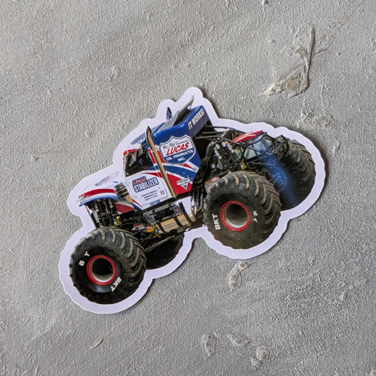 Lucas Stabilizer Monster Truck Waterproof Vinyl Stickers - Perfect for Back to School! | Phone Case | Notebook | Planner Stickers | Vinyl Monster Truck Waterproof Sticker Gift