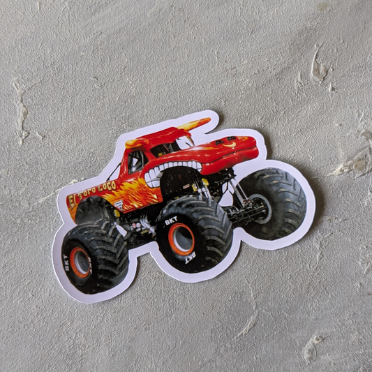 El Toro Loco Monster Truck Waterproof Vinyl Stickers - Perfect for Back to School! | Phone Case | Notebook | Planner Stickers | Vinyl Monster Truck Waterproof Sticker Gift