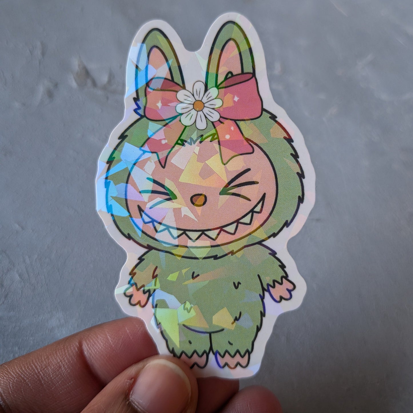 green monster doll holo sticker