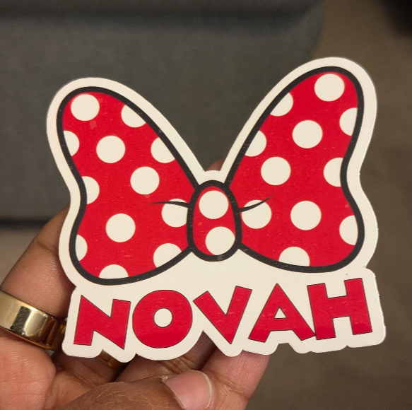 Minnie Mouse Bow Waterproof Label