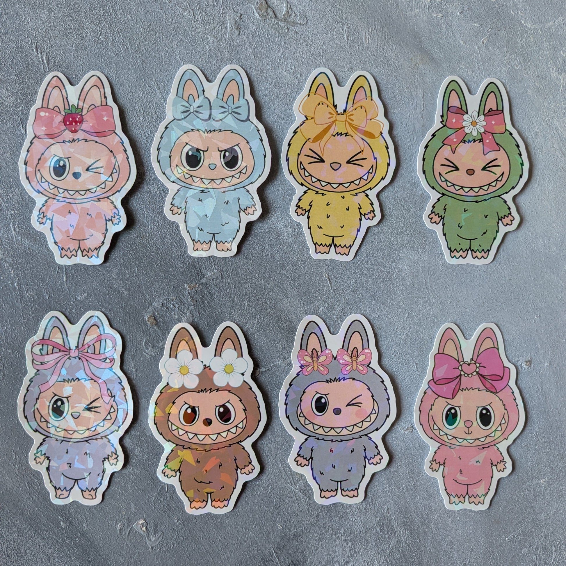 monster doll holographic set of 8