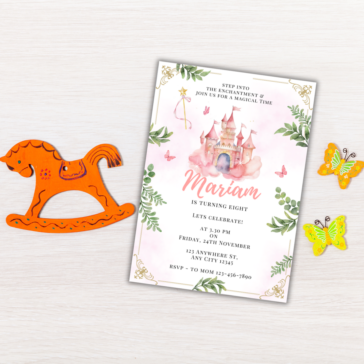 Make it Magical! Editable Unicorn Birthday Invitation Template (5x7 PNG)