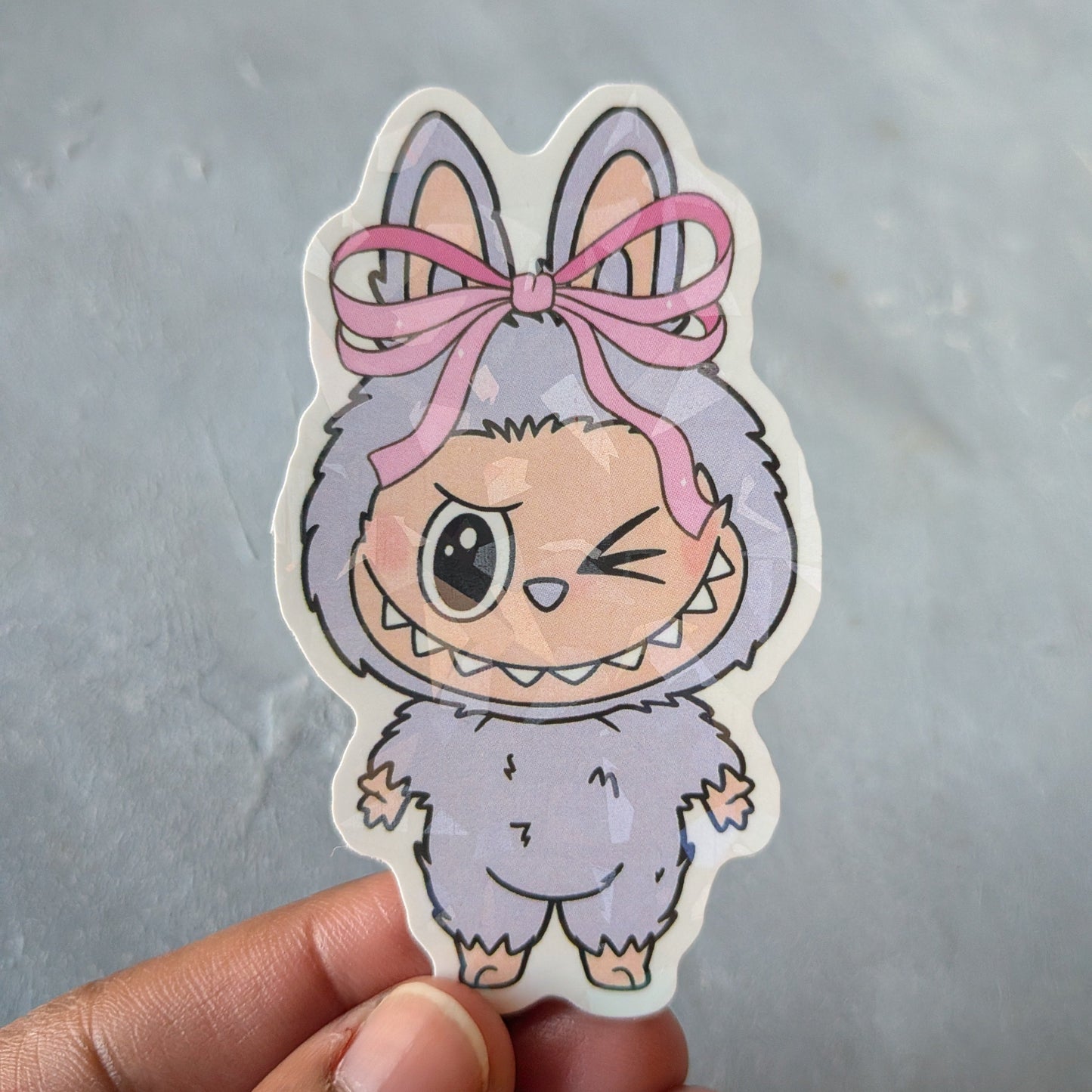 purple monster doll holo sticker