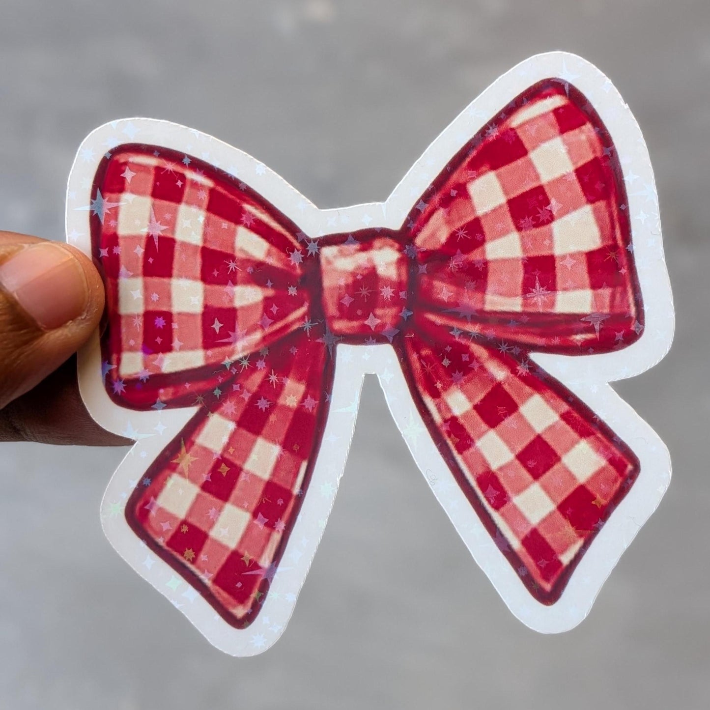 Red Bow & Heart Lollipop Stickers | Star Holographic Vinyl Decals | Waterproof 3 Inch Sticker Set
