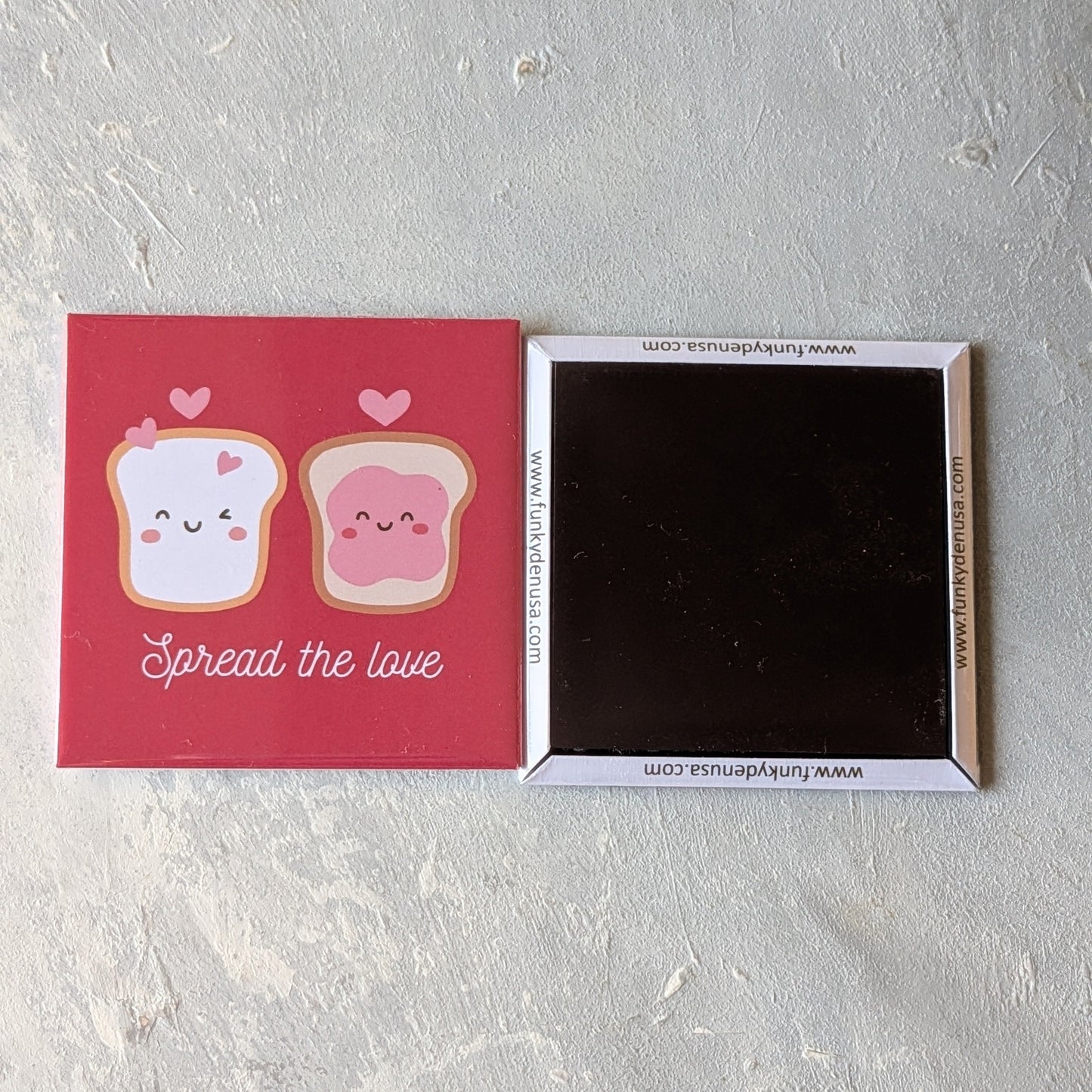 spread the love valentines day favor square magnet